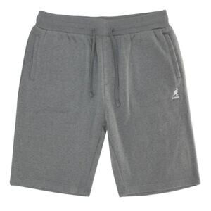 Kangol Men's Athletic Plush Fleece Shorts Grey with White Logo Medium